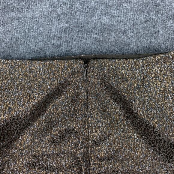 New York & Company Metallic Pencil Skirt Womens 6 Gold Silver Flecks Back Zip - Picture 6 of 12